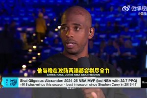 保罗：亚历山大人狠话不多，很无私，而且愿意在防守端努力！